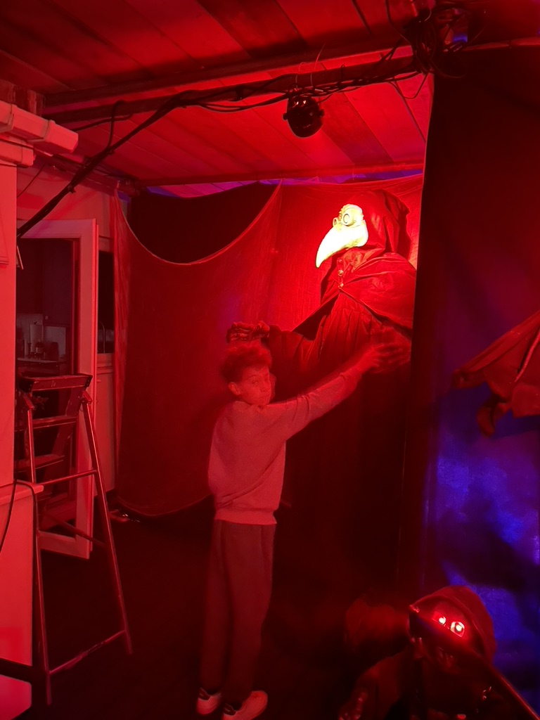 Dexter with the plague doctor